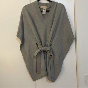 Michael Kors Gray Belted Poncho Sweater S/M